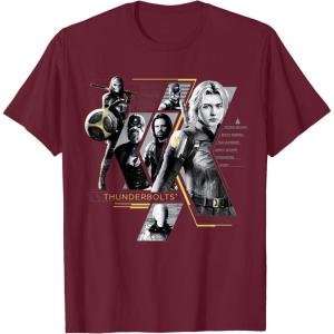 imageMarvel Studios Thunderbolts Team Mission Roster TShirtBurgundy