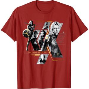 imageMarvel Studios Thunderbolts Team Mission Roster TShirtCranberry Red