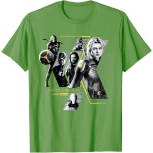 imageMarvel Studios Thunderbolts Team Mission Roster TShirtGrass Green