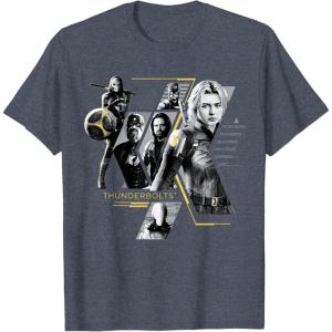 imageMarvel Studios Thunderbolts Team Mission Roster TShirtHeather Blue