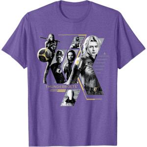 imageMarvel Studios Thunderbolts Team Mission Roster TShirtPurple Heather