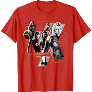 imageMarvel Studios Thunderbolts Team Mission Roster TShirtRed