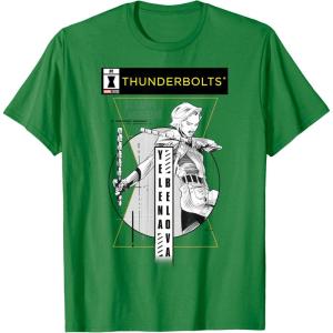 imageMarvel Studios Thunderbolts Yelena Belova BampampW Comic Cover 1 TShirtKelly Green