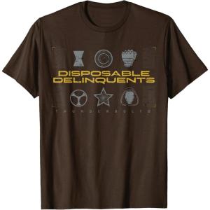 imageMarvel Studios Thunderbolts quotDisposable Delinquentsquot Icons TShirtBrown