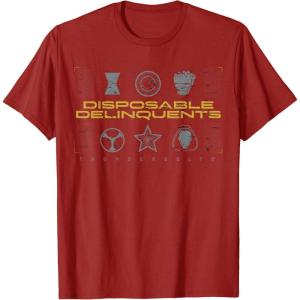 imageMarvel Studios Thunderbolts quotDisposable Delinquentsquot Icons TShirtCranberry Red