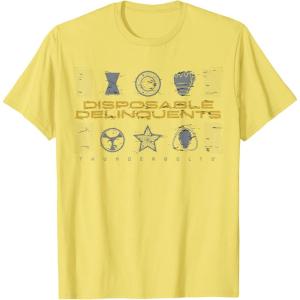 imageMarvel Studios Thunderbolts quotDisposable Delinquentsquot Icons TShirtLemon Yellow