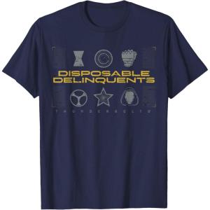 imageMarvel Studios Thunderbolts quotDisposable Delinquentsquot Icons TShirtNavy Blue