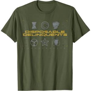 imageMarvel Studios Thunderbolts quotDisposable Delinquentsquot Icons TShirtOlive Green