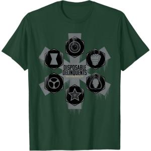 imageMarvel Studios Thunderbolts quotDisposable Delinquentsquot Team TShirtDark Green