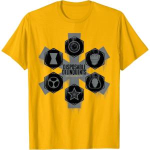 imageMarvel Studios Thunderbolts quotDisposable Delinquentsquot Team TShirtGolden Yellow