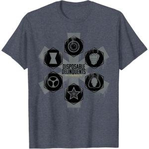imageMarvel Studios Thunderbolts quotDisposable Delinquentsquot Team TShirtHeather Blue
