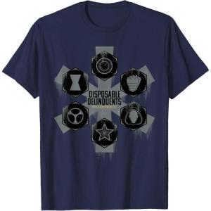 imageMarvel Studios Thunderbolts quotDisposable Delinquentsquot Team TShirtNavy Blue