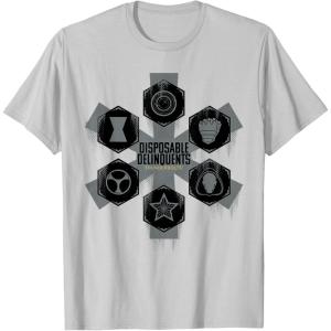 imageMarvel Studios Thunderbolts quotDisposable Delinquentsquot Team TShirtSilver Grey
