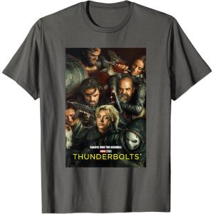 imageMarvel Thunderbolts Careful Who You Assemble Team Poster TShirtAsphalt Grey
