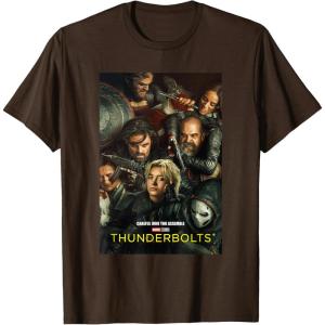 imageMarvel Thunderbolts Careful Who You Assemble Team Poster TShirtBrown
