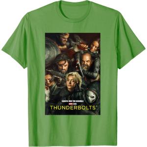 imageMarvel Thunderbolts Careful Who You Assemble Team Poster TShirtGrass Green