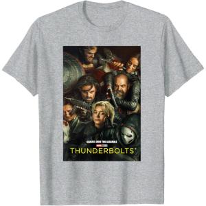 imageMarvel Thunderbolts Careful Who You Assemble Team Poster TShirtHeather Grey