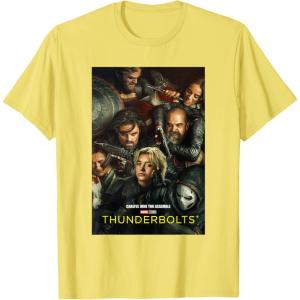 imageMarvel Thunderbolts Careful Who You Assemble Team Poster TShirtLemon Yellow