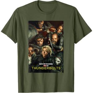 imageMarvel Thunderbolts Careful Who You Assemble Team Poster TShirtOlive Green