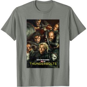 imageMarvel Thunderbolts Careful Who You Assemble Team Poster TShirtOlive Heather