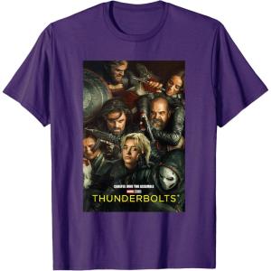 imageMarvel Thunderbolts Careful Who You Assemble Team Poster TShirtPurple