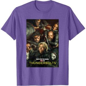 imageMarvel Thunderbolts Careful Who You Assemble Team Poster TShirtPurple Heather