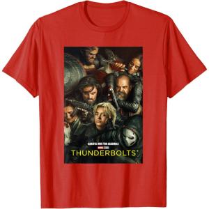 imageMarvel Thunderbolts Careful Who You Assemble Team Poster TShirtRed