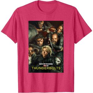 imageMarvel Thunderbolts Careful Who You Assemble Team Poster TShirtRed Heather