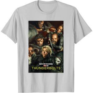 imageMarvel Thunderbolts Careful Who You Assemble Team Poster TShirtSilver Grey