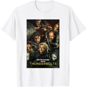 imageMarvel Thunderbolts Careful Who You Assemble Team Poster TShirtWhite