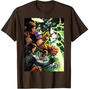 imageMarvel Thunderbolts Comic Cover Art Bucky and Team TShirtBrown