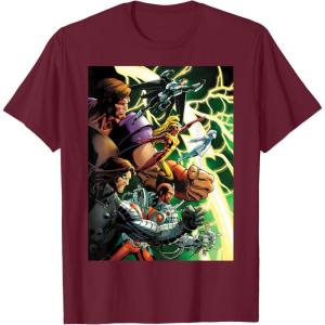 imageMarvel Thunderbolts Comic Cover Art Bucky and Team TShirtBurgundy