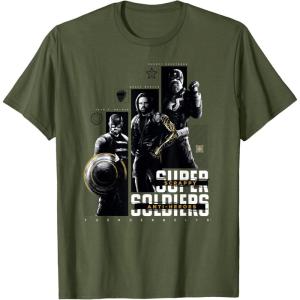 imageMarvel Thunderbolts Super Soldiers Panels Showcase TShirtOlive Green