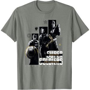 imageMarvel Thunderbolts Super Soldiers Panels Showcase TShirtOlive Heather