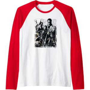 imageMarvel Thunderbolts Topographic Map Group Shot Raglan Baseball TeeRedWhite