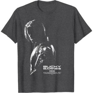 imageMarvels Thunderbolts  Bucky Barnes Silhouette TShirtDark Heather Grey