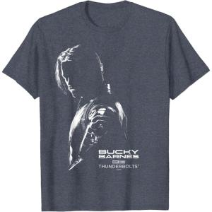imageMarvels Thunderbolts  Bucky Barnes Silhouette TShirtHeather Blue