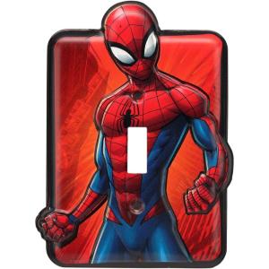 imageOpen Road Brands Marvel SpiderMan Embossed Metal Light Switch Plate Decoration for Bedroom or Man CaveRed