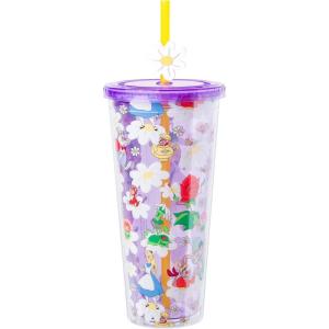 imageSilver Buffalo Marvel Avengers SpiderMan Plastic Cold Cup with Lid and Straw Topper 24 OuncesAlice in Wonderland Wild Flowers