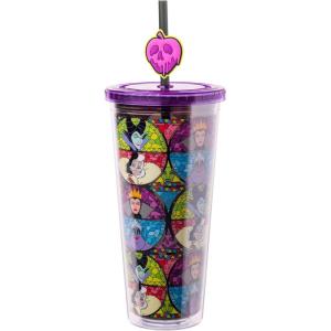 imageSilver Buffalo Marvel Avengers SpiderMan Plastic Cold Cup with Lid and Straw Topper 24 OuncesDisney Villains