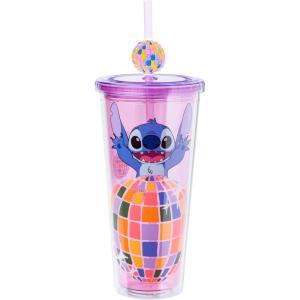imageSilver Buffalo Marvel Avengers SpiderMan Plastic Cold Cup with Lid and Straw Topper 24 OuncesLilo and Stitch Life is a Party