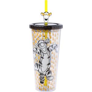 imageSilver Buffalo Marvel Avengers SpiderMan Plastic Cold Cup with Lid and Straw Topper 24 OuncesTigger