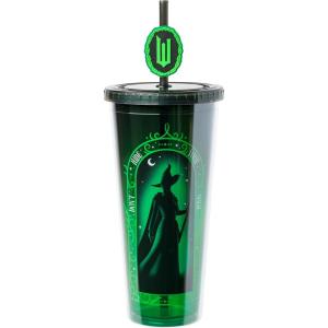 imageSilver Buffalo Marvel Avengers SpiderMan Plastic Cold Cup with Lid and Straw Topper 24 OuncesWicked Elphaba Dont Hide Your Magic