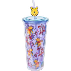 imageSilver Buffalo Marvel Avengers SpiderMan Plastic Cold Cup with Lid and Straw Topper 24 OuncesWinnie the Pooh Best Adventure Friends