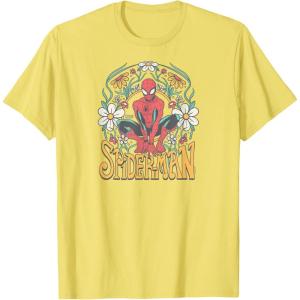 imageSpiderMan  Florals TShirtLemon Yellow