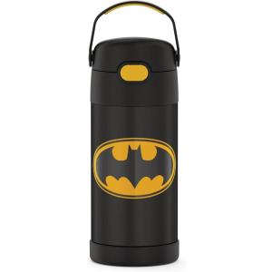 imageTHERMOS FUNTAINER Water Bottle with Straw  12 Ounce  Kids Stainless Steel Vacuum Insulated Water Bottle with Lid SpiderManBatman