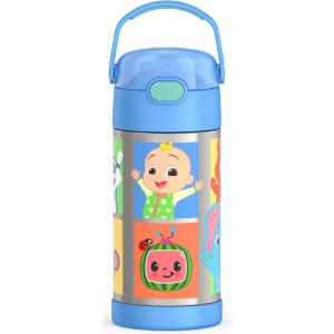 imageTHERMOS FUNTAINER Water Bottle with Straw  12 Ounce  Kids Stainless Steel Vacuum Insulated Water Bottle with Lid SpiderManCocomelon