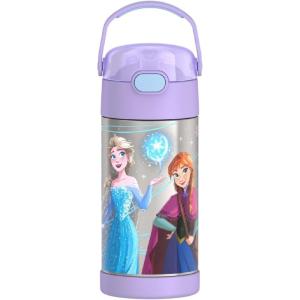 imageTHERMOS FUNTAINER Water Bottle with Straw  12 Ounce  Kids Stainless Steel Vacuum Insulated Water Bottle with Lid SpiderManFrozen 2