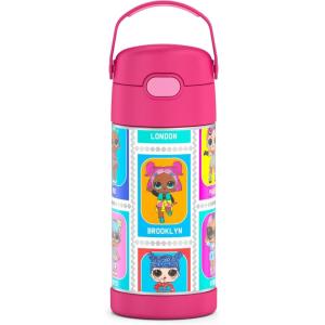 imageTHERMOS FUNTAINER Water Bottle with Straw  12 Ounce  Kids Stainless Steel Vacuum Insulated Water Bottle with Lid SpiderManLOL Surprise