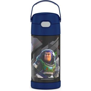 imageTHERMOS FUNTAINER Water Bottle with Straw  12 Ounce  Kids Stainless Steel Vacuum Insulated Water Bottle with Lid SpiderManLightyear